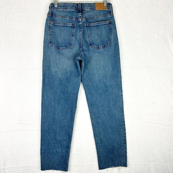 Madewell The Mid Rise Perfect Vintage Straight Jean Criss Cross Edition Size 26 - Picture 6 of 13